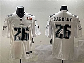 Men's Philadelphia Eagles #26 Saquon Barkley White 2025 Super Bowl LIX Patch Fashion Vapor Untouchable Limited Stitched Jersey,baseball caps,new era cap wholesale,wholesale hats